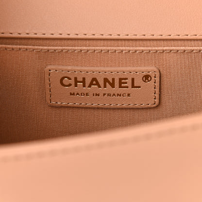 Chanel Calfskin Quilted Medium Chain Detail Boy Flap Light Brown 5 of 10