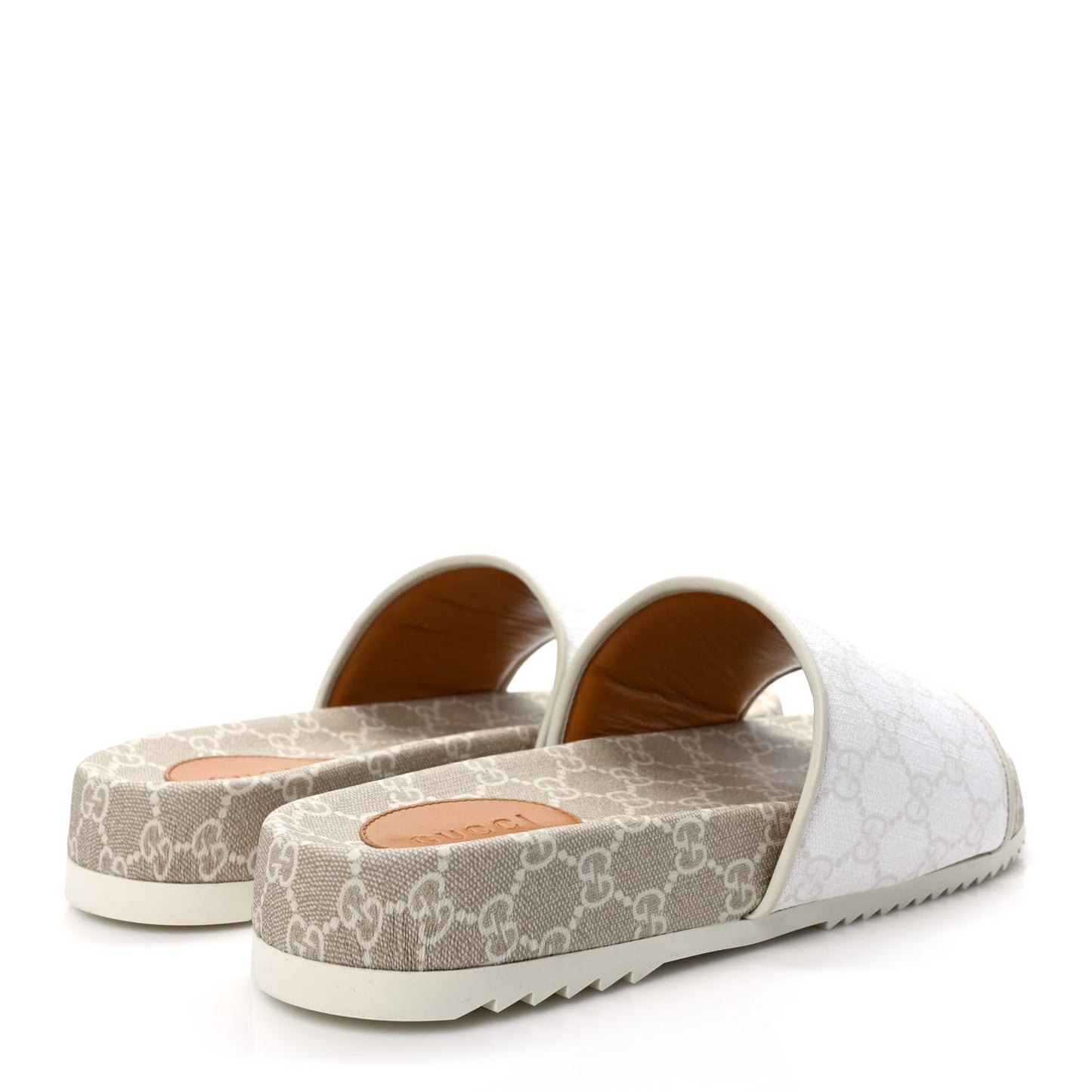 GG Supreme Monogram Demetra Mens Slide Sandals 10 White Mystic White