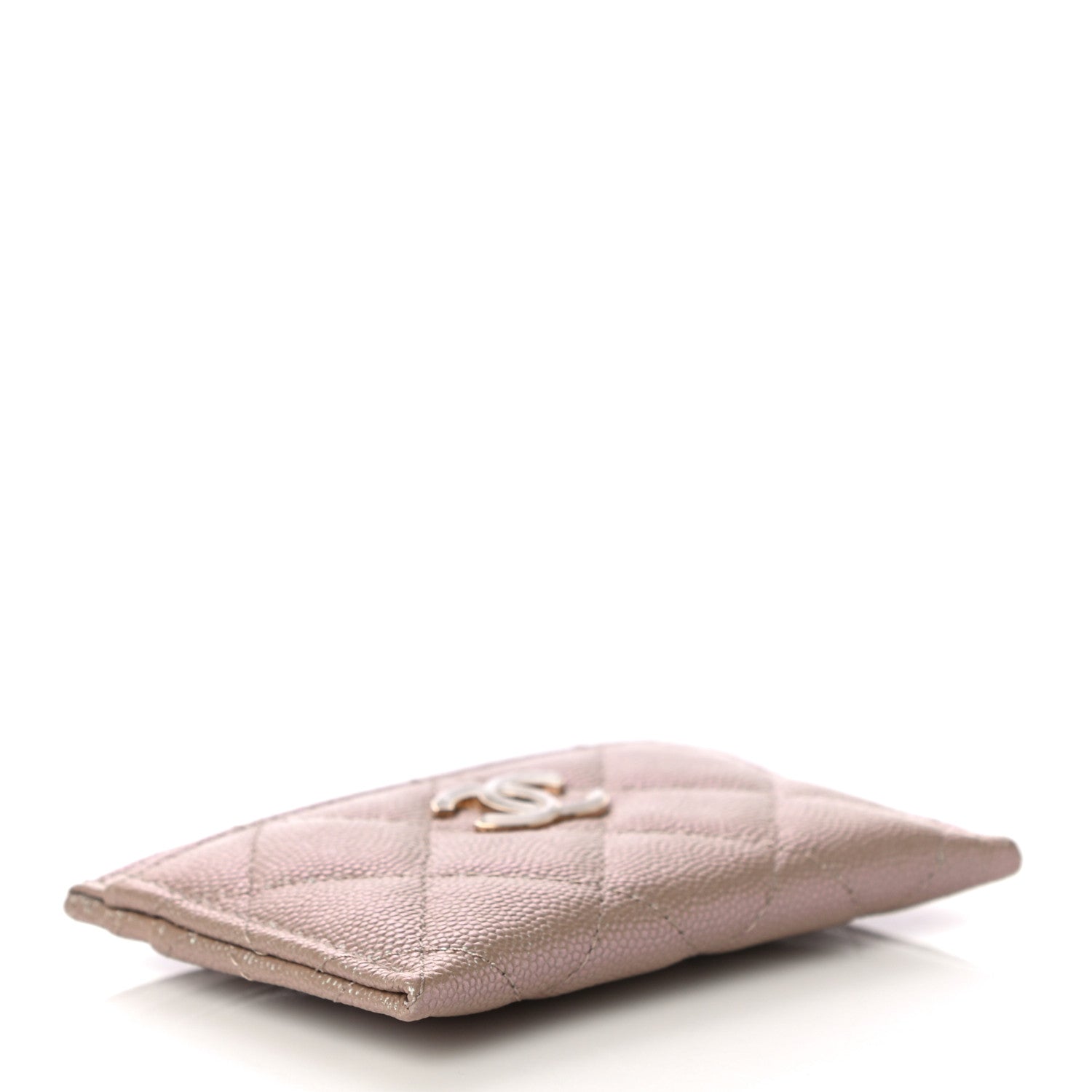 Chanel Iridescent Caviar Quilted Card Holder Beige 4 of 12