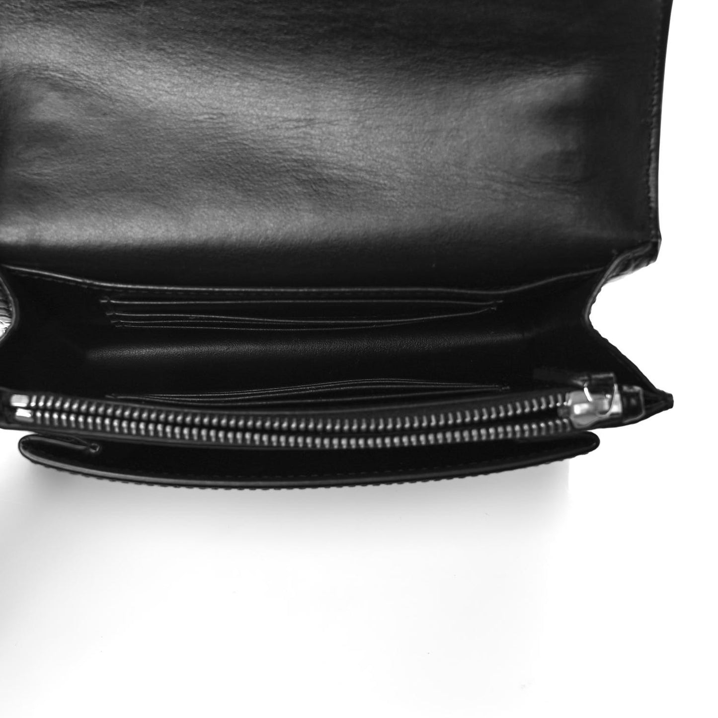 Calfskin Crocodile Embossed Monogram Sunset Chain Wallet Black