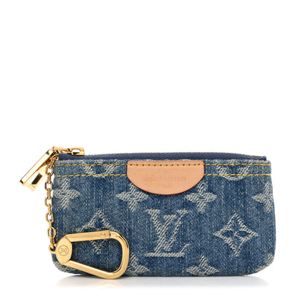 Louis Vuitton Monogram Denim Key Pouch Denim Blue 1 of 7