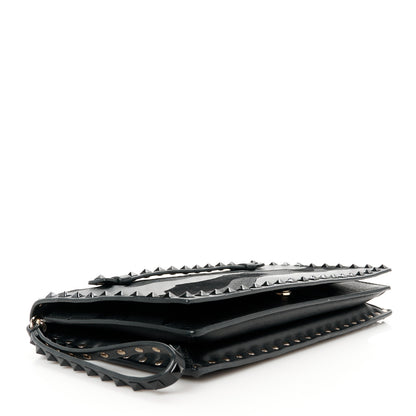 Valentino Garavani Nappa Canvas Camouflage Rockstud Wristlet Clutch Black 4 of 8
