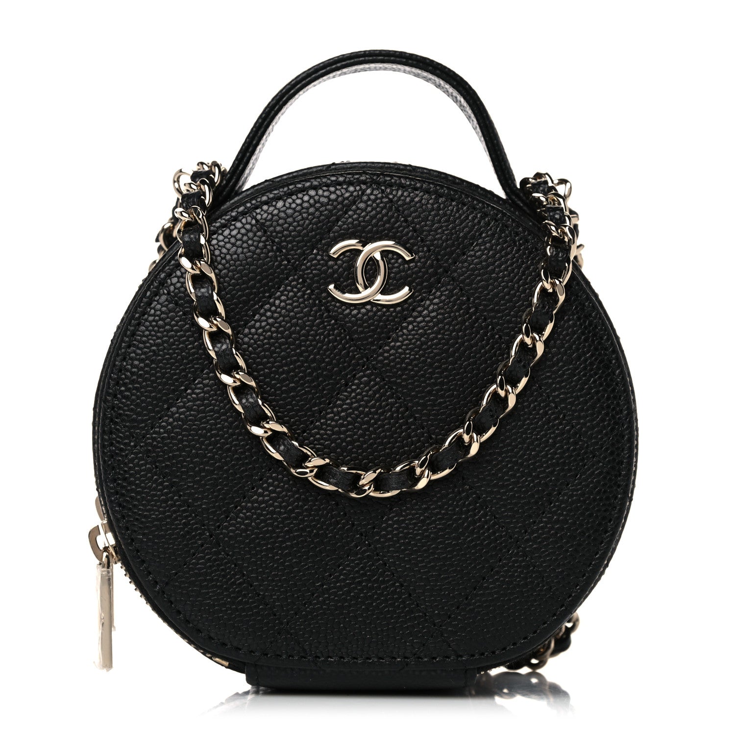 Chanel Caviar Quilted Round Handle With Care Vanity With Chain Black 1 of 10