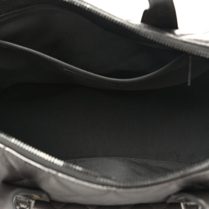 Chanel Metallic Grained Calfskin Quilted Large Casual Pocket Bowling Bag Silver 5 of 10
