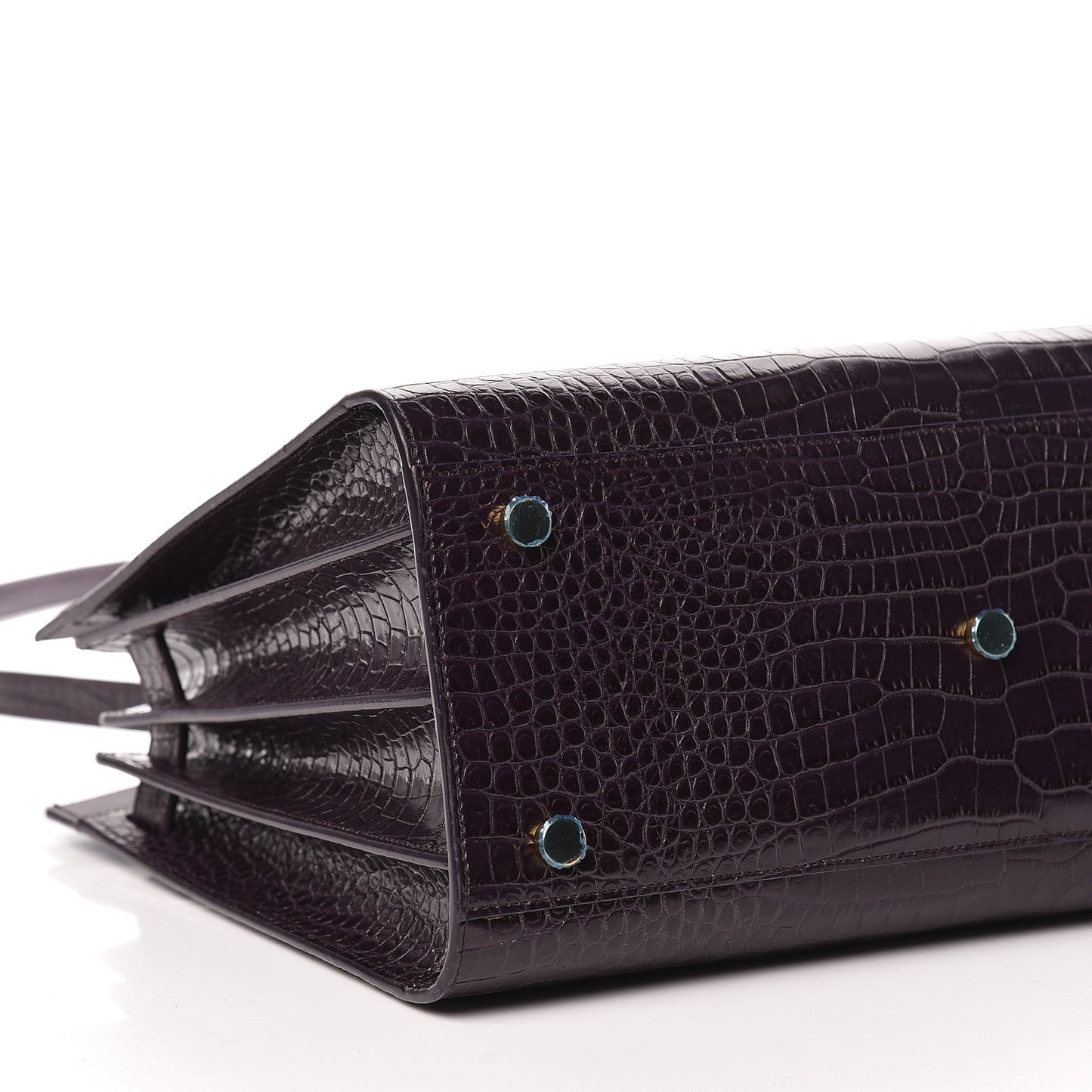 Calfskin Crocodile Embossed Small Sac De Jour Prune