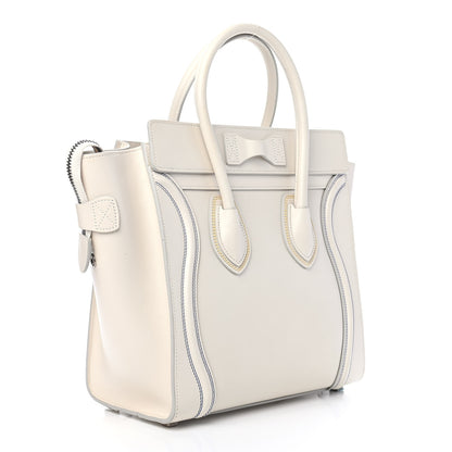 Celine Smooth Calfskin Multicolor Double Stitching Micro Luggage White 2 of 7