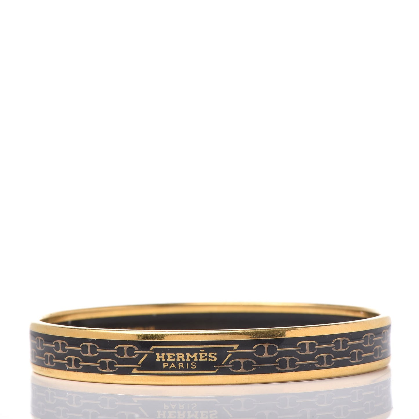 Enamel Narrow Printed Chain D Ancre Bracelet 70 Black