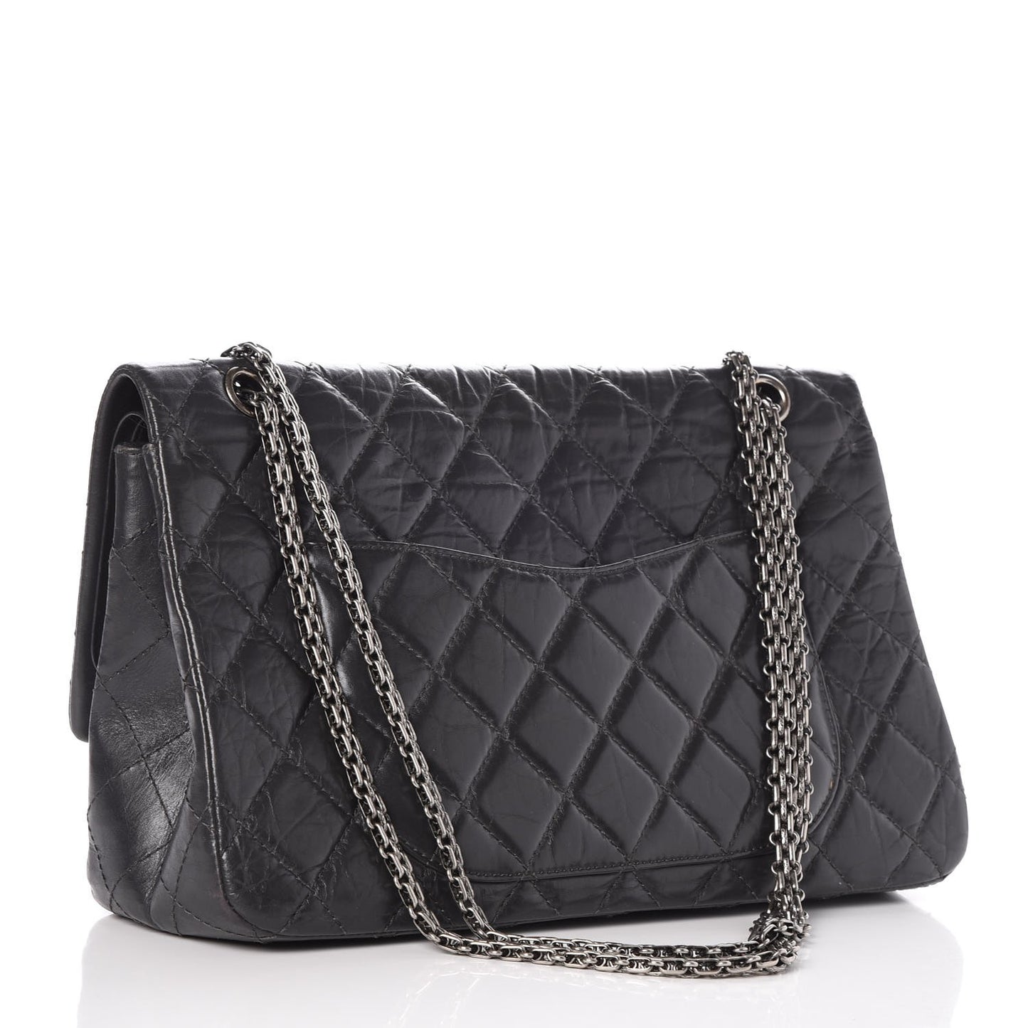 Aged Calfskin Quilted 2.55 Reissue 227 Flap Dark Grey