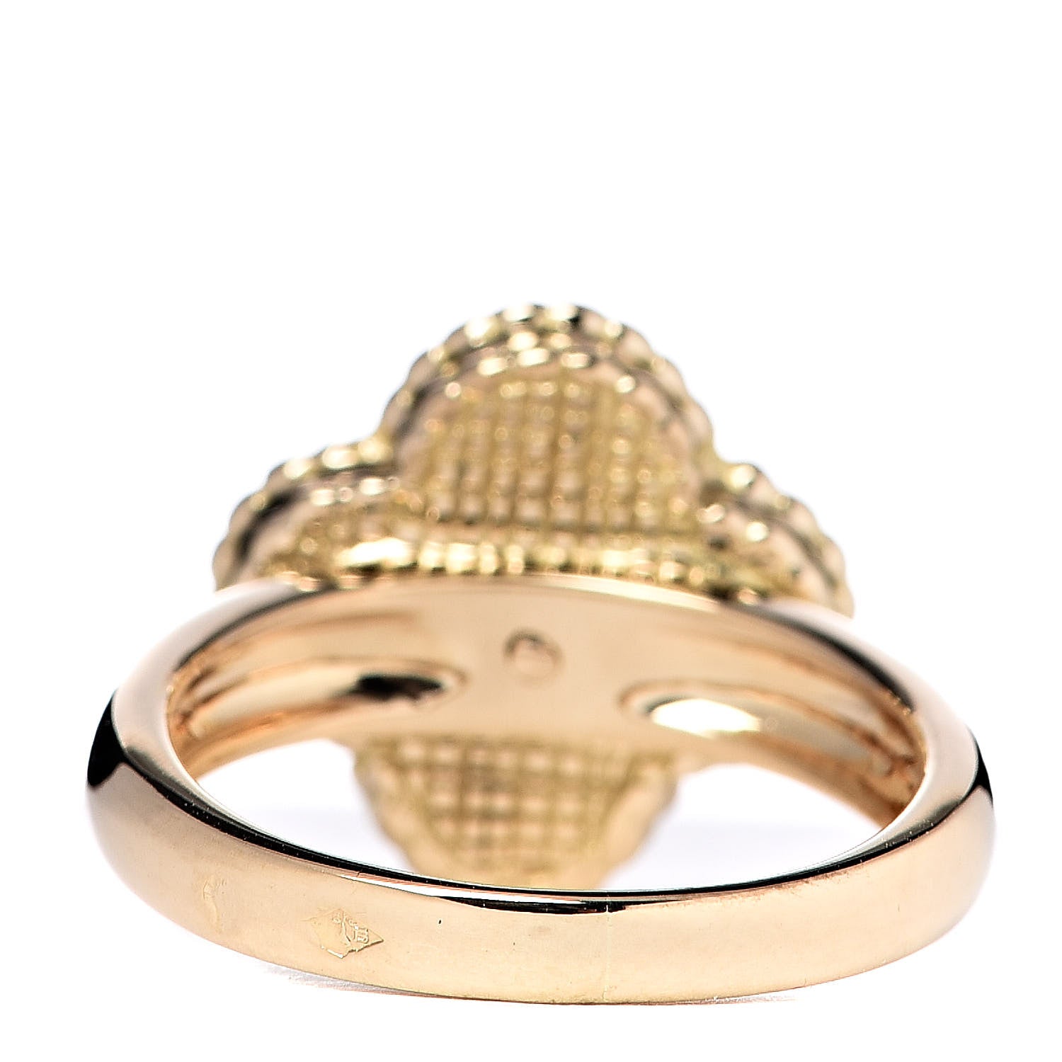 Van Cleef & Arpels 18K Yellow Gold Black Onyx Diamond Vintage Alhambra Ring 51 5.75 4 of 6