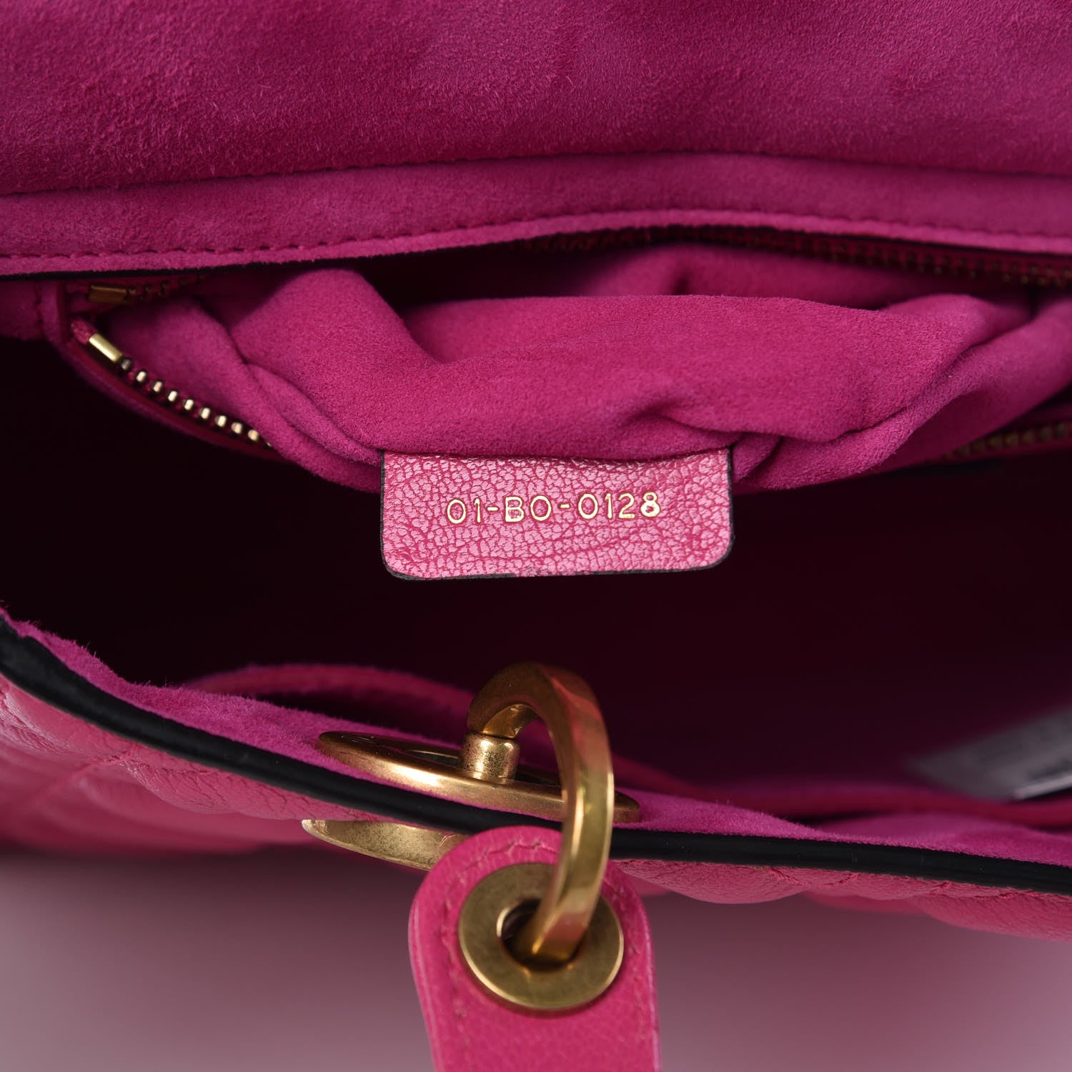 Christian Dior Goatskin Cannage Medium Lady Dior Fuchsia 7 of 10