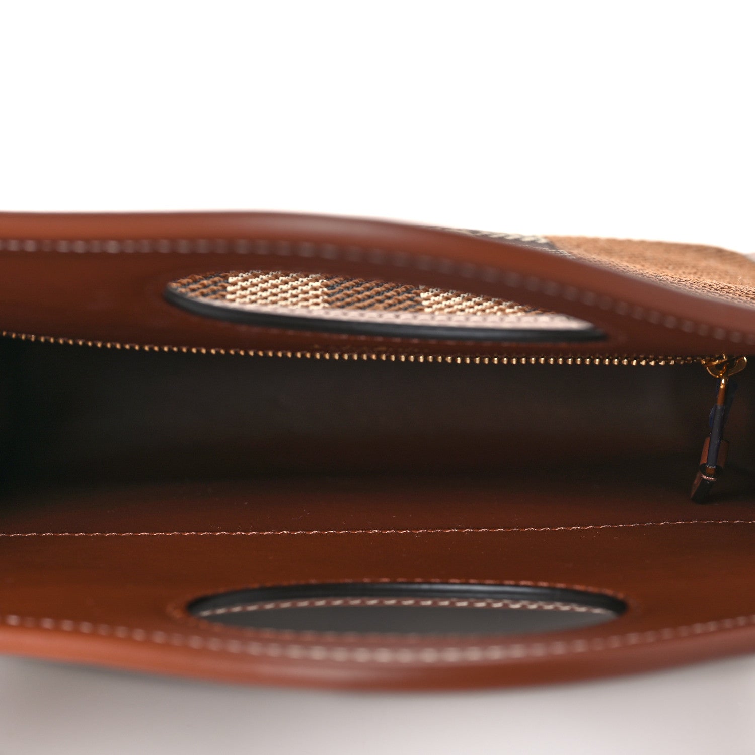 Burberry Smooth Calfskin Canvas Check Mini Pocket Bag Dark Birch Brown 4 of 7