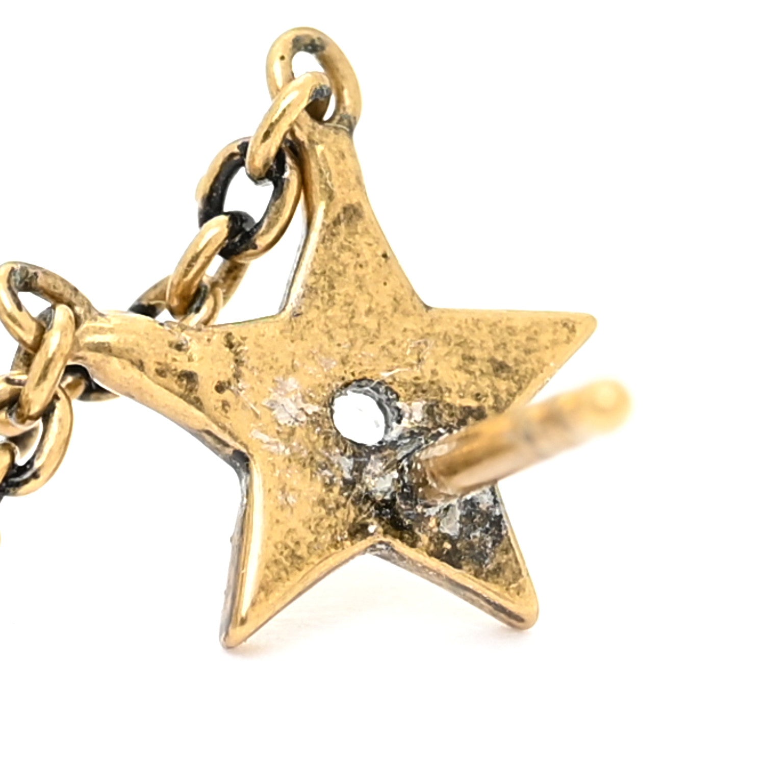 Christian Dior Metal Bird Drop Earrings Aged Gold 6 of 7