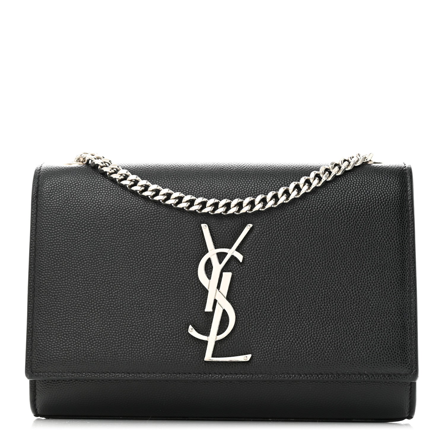 Saint Laurent Grain De Poudre Small Monogram Kate Satchel Black 1 of 12