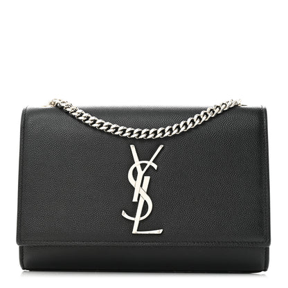 Saint Laurent Grain De Poudre Small Monogram Kate Satchel Black 1 of 12