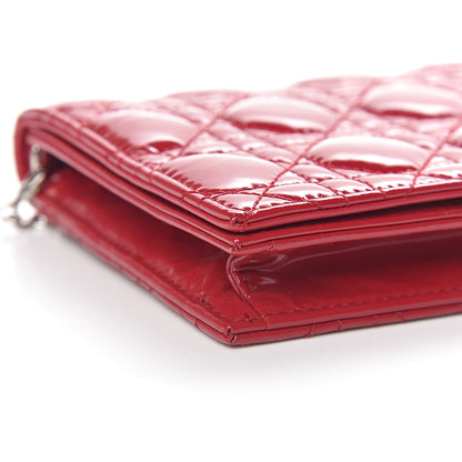 Christian Dior Patent Cannage Lady Dior Convertible Clutch Red 10 of 12
