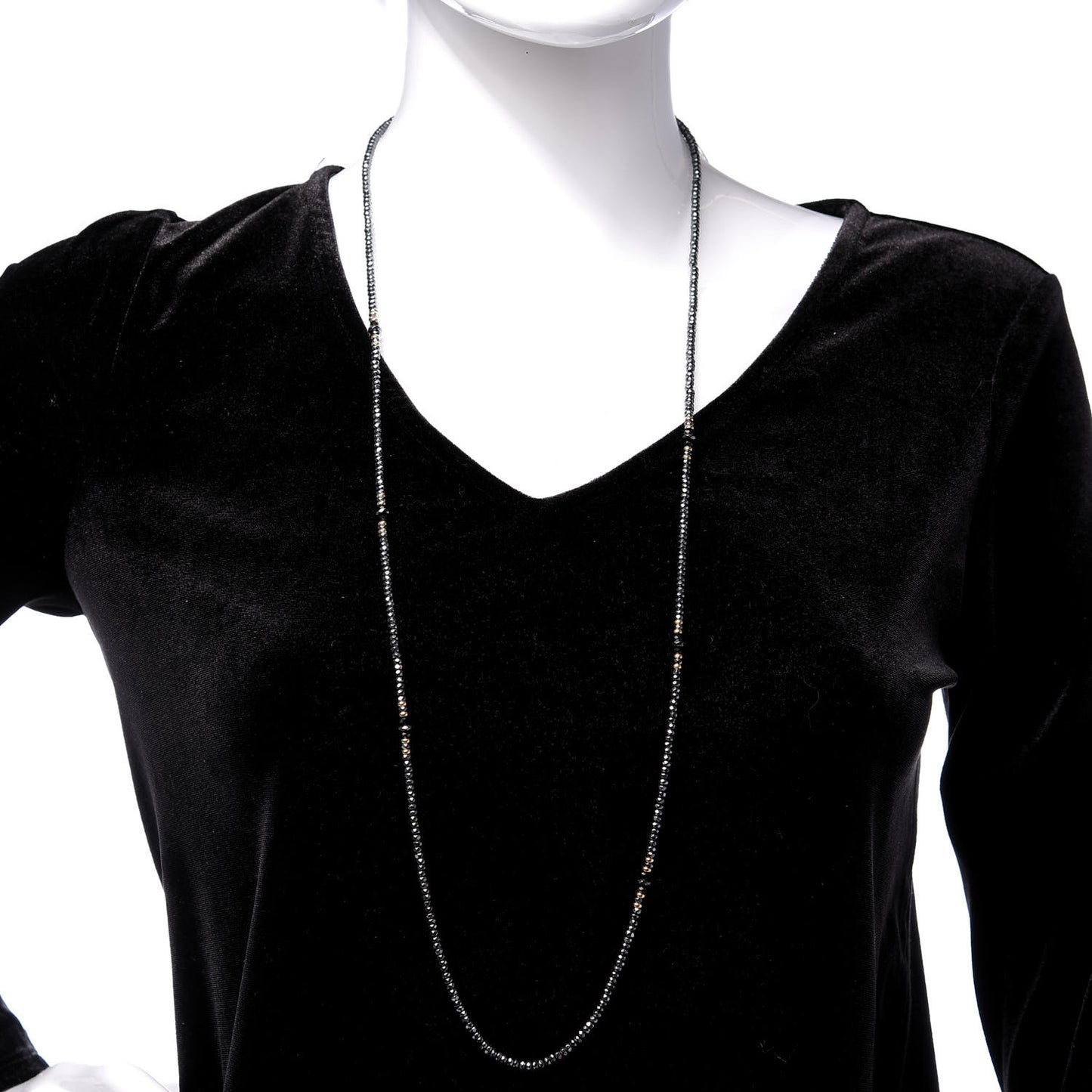 18K Yellow Gold Hematine Black Onyx Cable Berries Tweejoux Necklace 36"