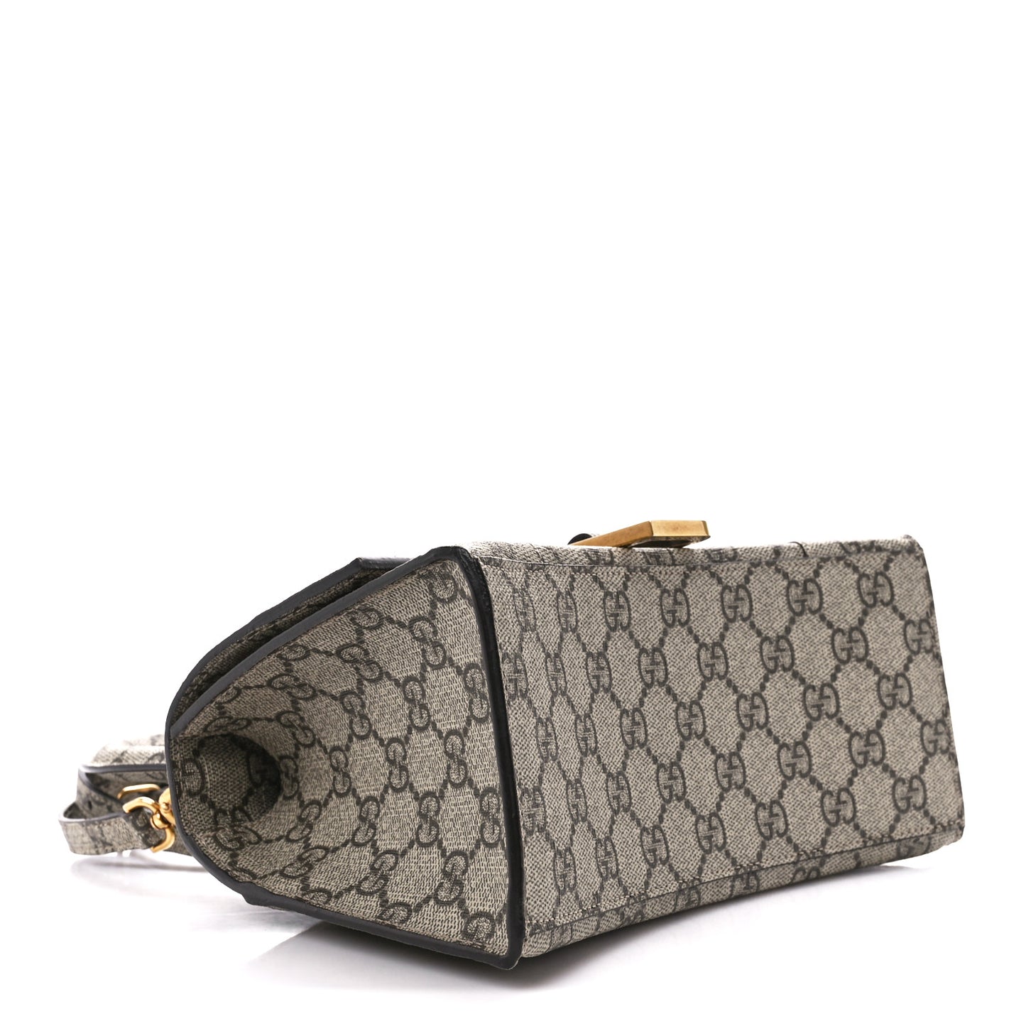 X GUCCI GG Supreme Monogram Small Hourglass Top Handle Bag Beige Ebony