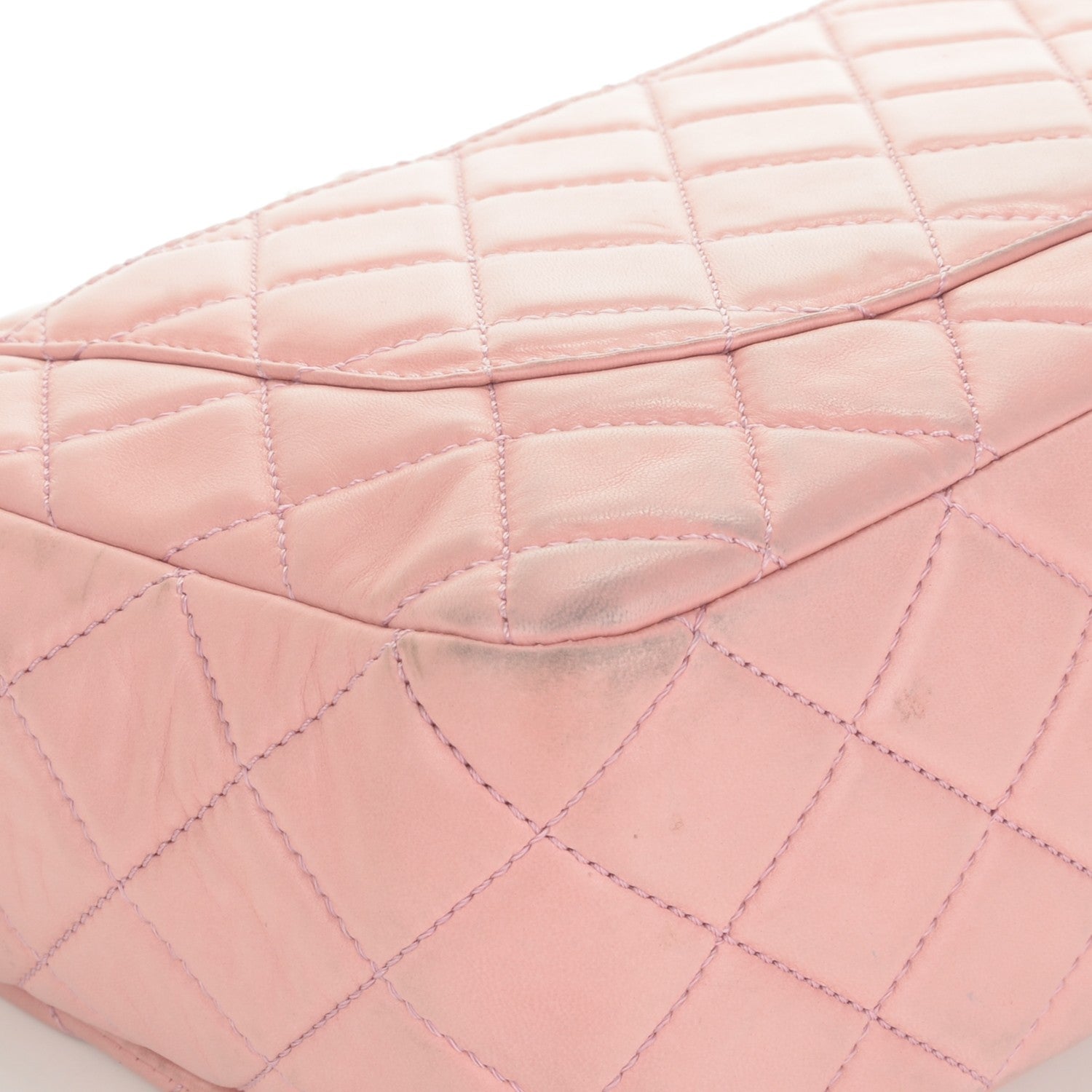 Chanel Lambskin Quilted Jumbo Single Flap Light Pink 11 of 12