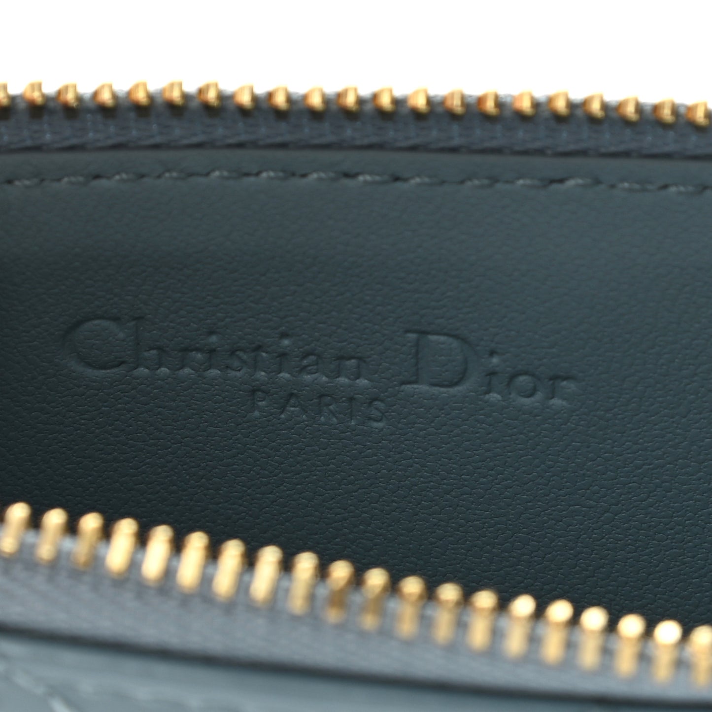 Patent Cannage Lady Dior Card Holder Cloud Blue
