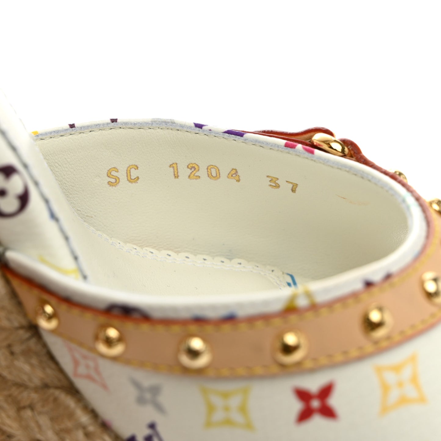LV X TM Monogram Multicolor Helios Wedge Sandals 37 White