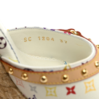 Louis Vuitton LV X TM Monogram Multicolor Helios Wedge Sandals 37 White 9 of 9