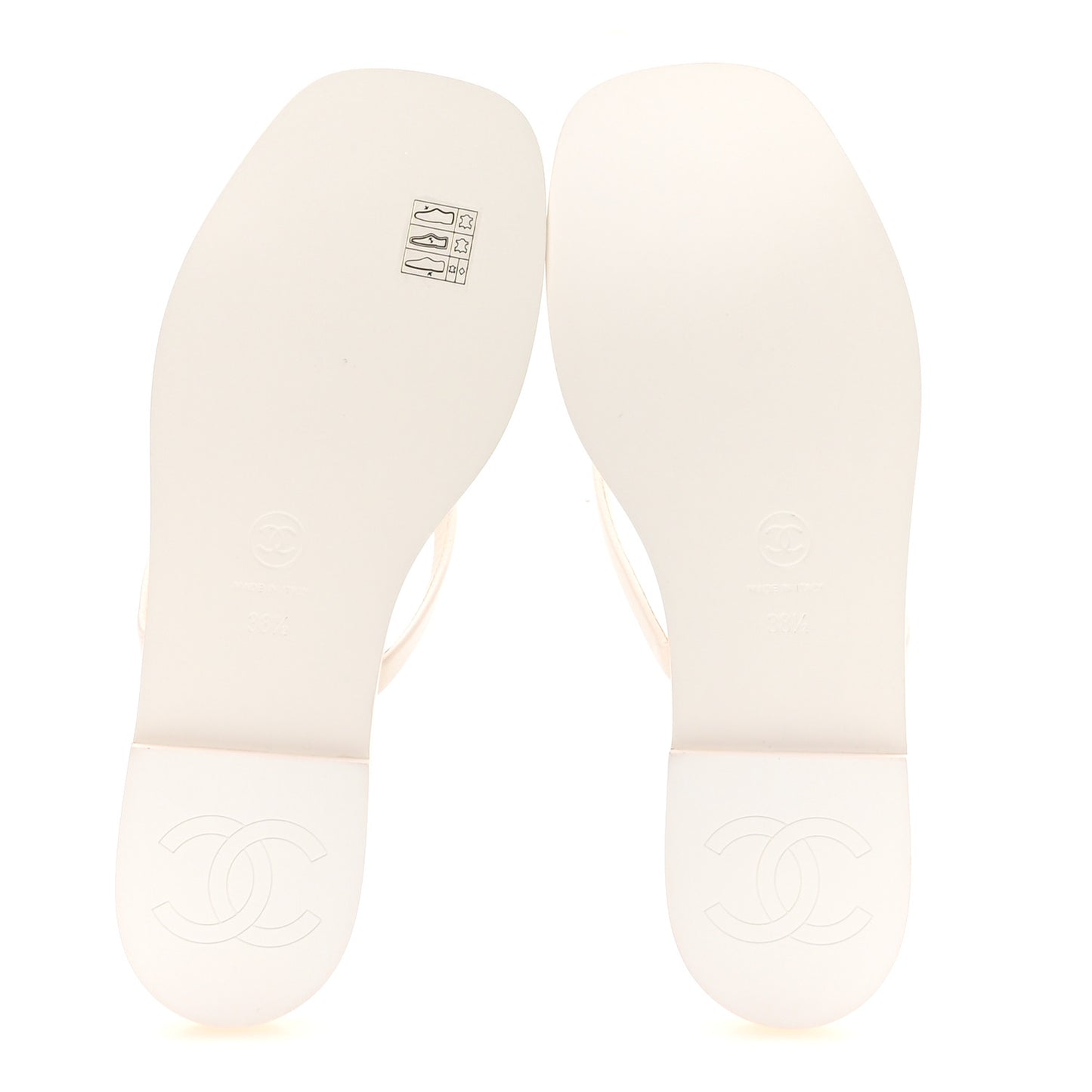 Goatskin CC Times Square Thong Sandals 38.5 White