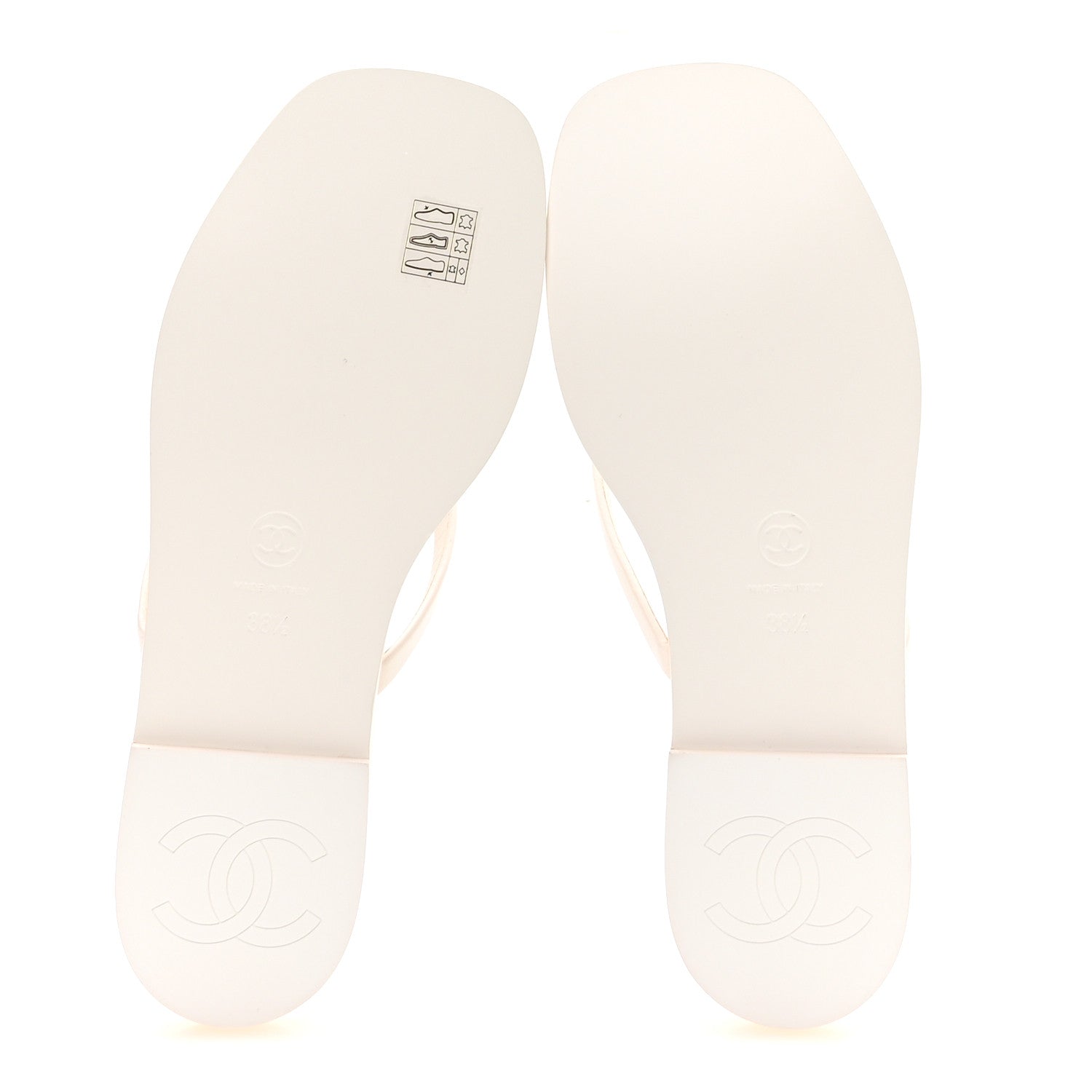Chanel Goatskin CC Times Square Thong Sandals 38.5 White 6 of 9