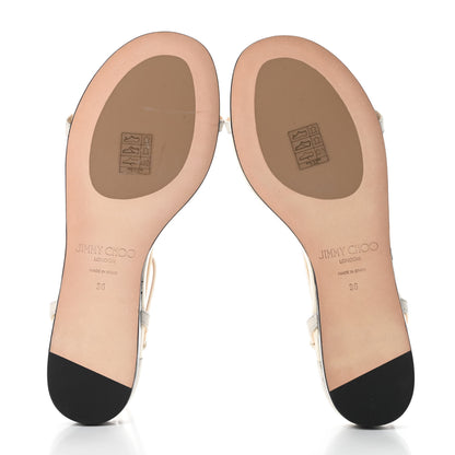 Jimmy Choo Nappa Patent Alodie Flat Sandals 36 Latte 5 of 8