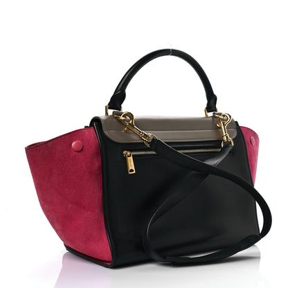 Celine Smooth Calfskin Suede Small Tri-Color Trapeze Pink 2 of 9