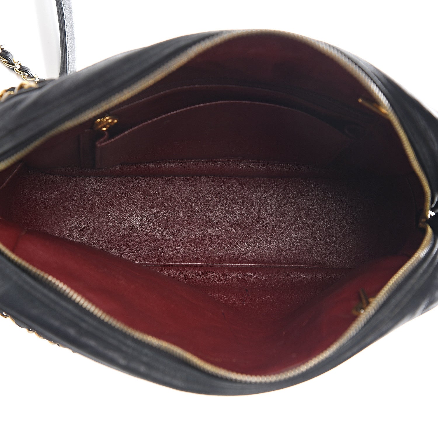 Chanel Lambskin Chevron Quilted Shoulder Bag Black 4 of 12