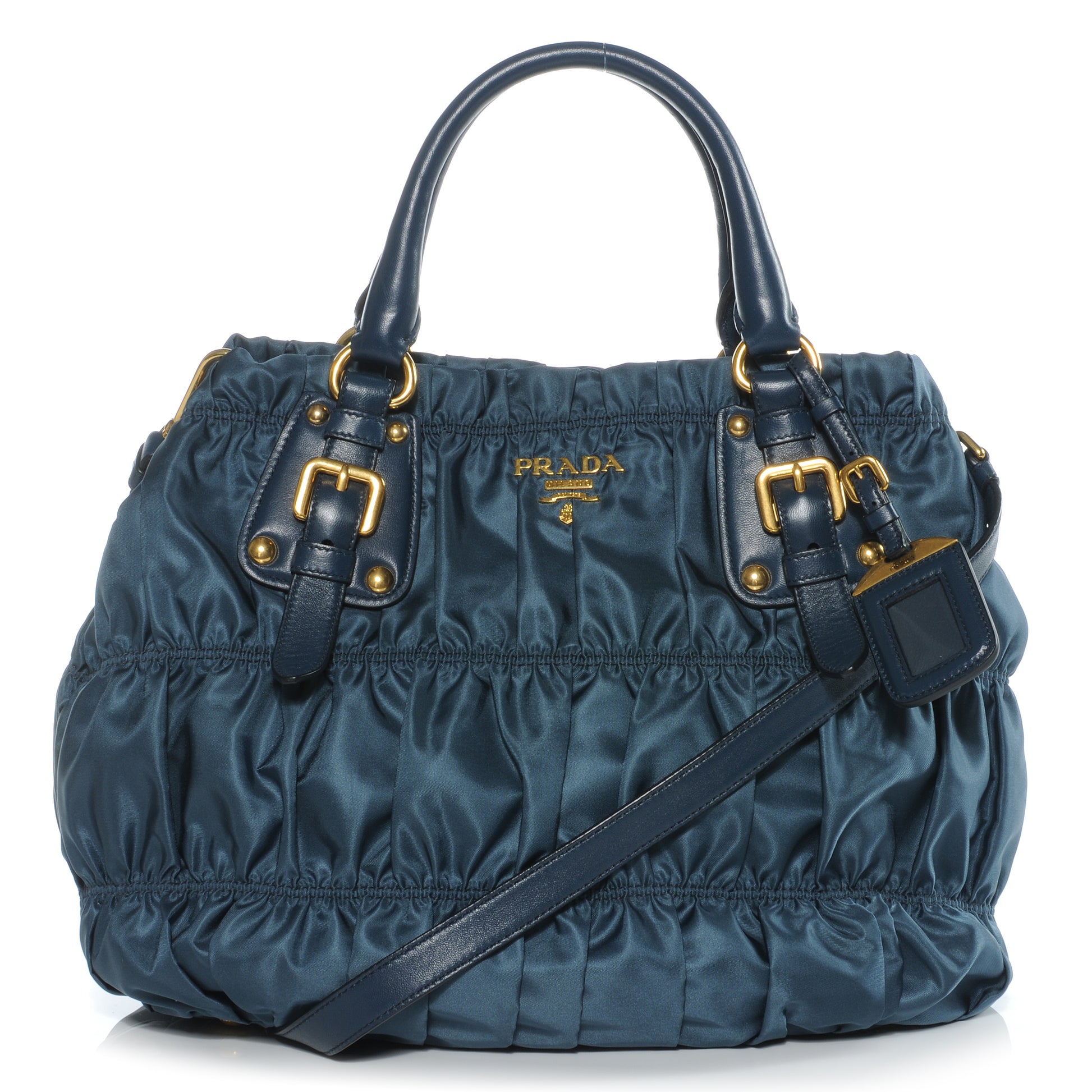 Prada Tessuto Nylon Gaufre Tote Denim 1 of 10