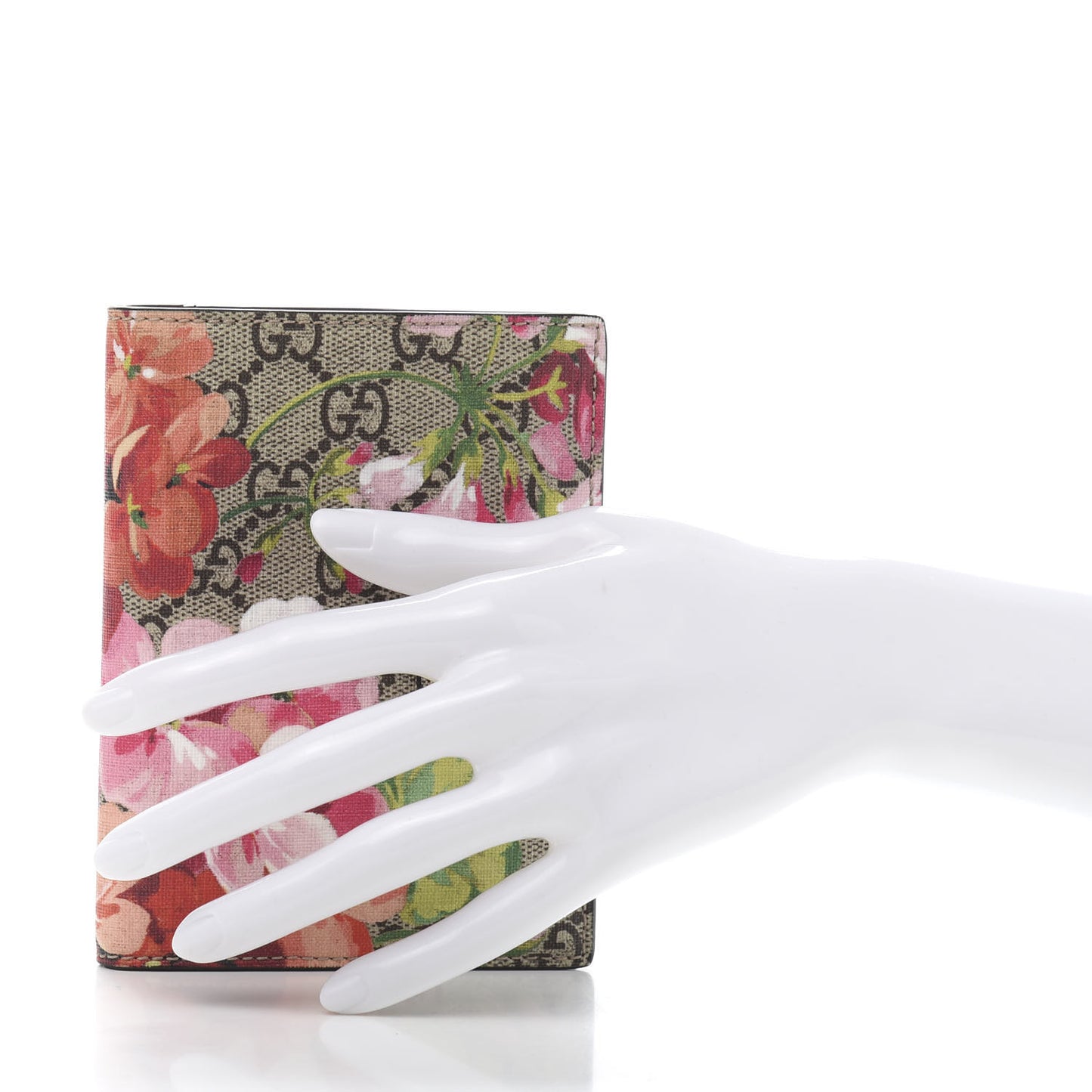 GG Supreme Monogram Blooms Passport Case Beige Multicolor Dry Rose