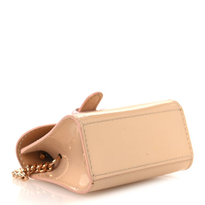 Delvaux Patent Calfskin Mini Brillant Bag Charm Beige 3 of 9