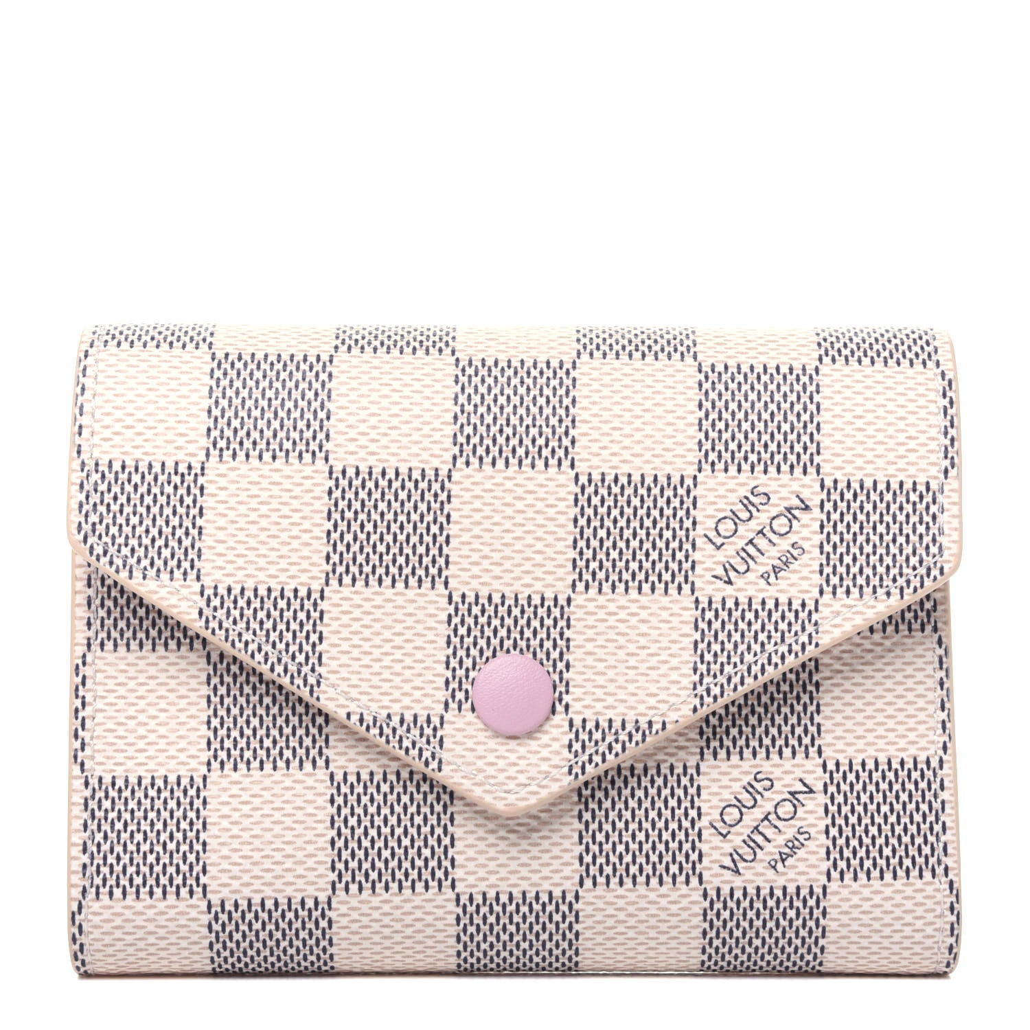 Louis Vuitton Damier Azur Victorine Wallet Rose Ballerine 1 of 9