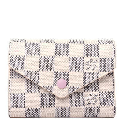 Louis Vuitton Damier Azur Victorine Wallet Rose Ballerine 1 of 9