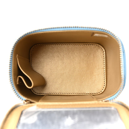 Chanel Lambskin Quilted Pearl Crush Mini Vanity Case With Chain Light Blue 4 of 9