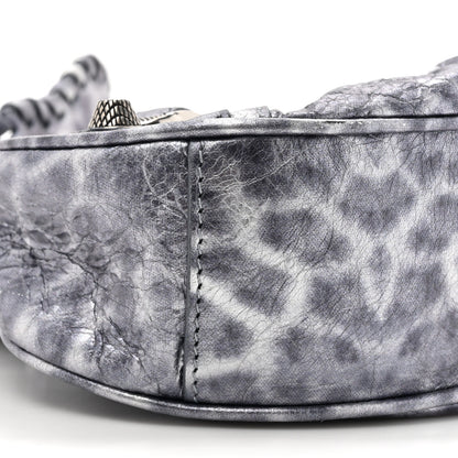 Balenciaga Metallic Agneau Arena Leopard Le Cagole Shoulder Bag XS Dark Grey 10 of 11