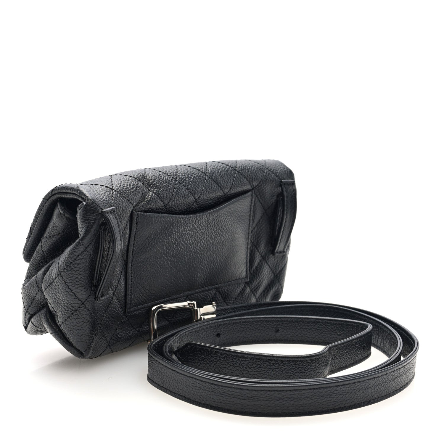 Chanel Grained Calfskin Quilted 2.55 Reissue Flap Belt Bag. Clutch Black 3 of 10