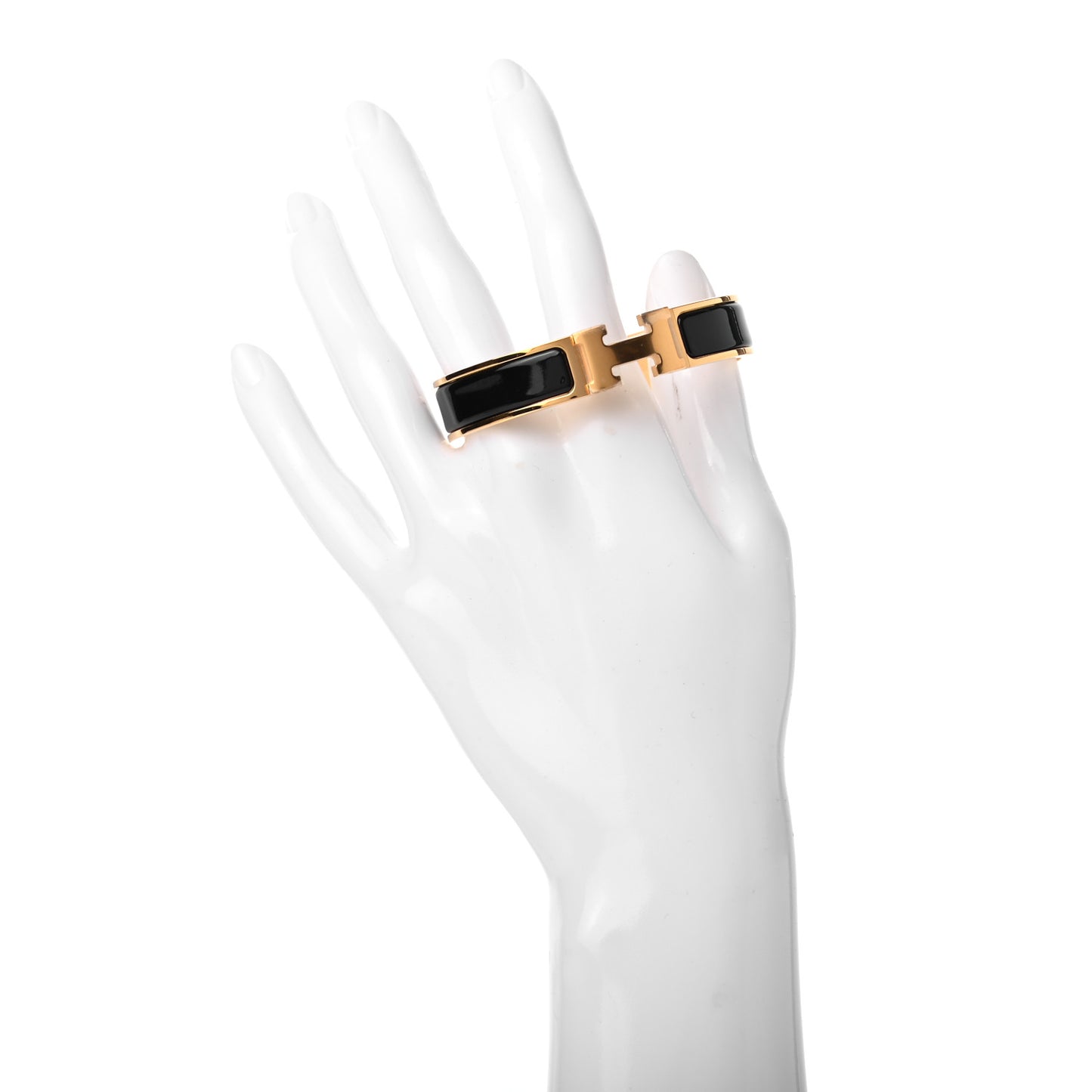 Enamel Narrow Clic Clac H Bracelet PM Black