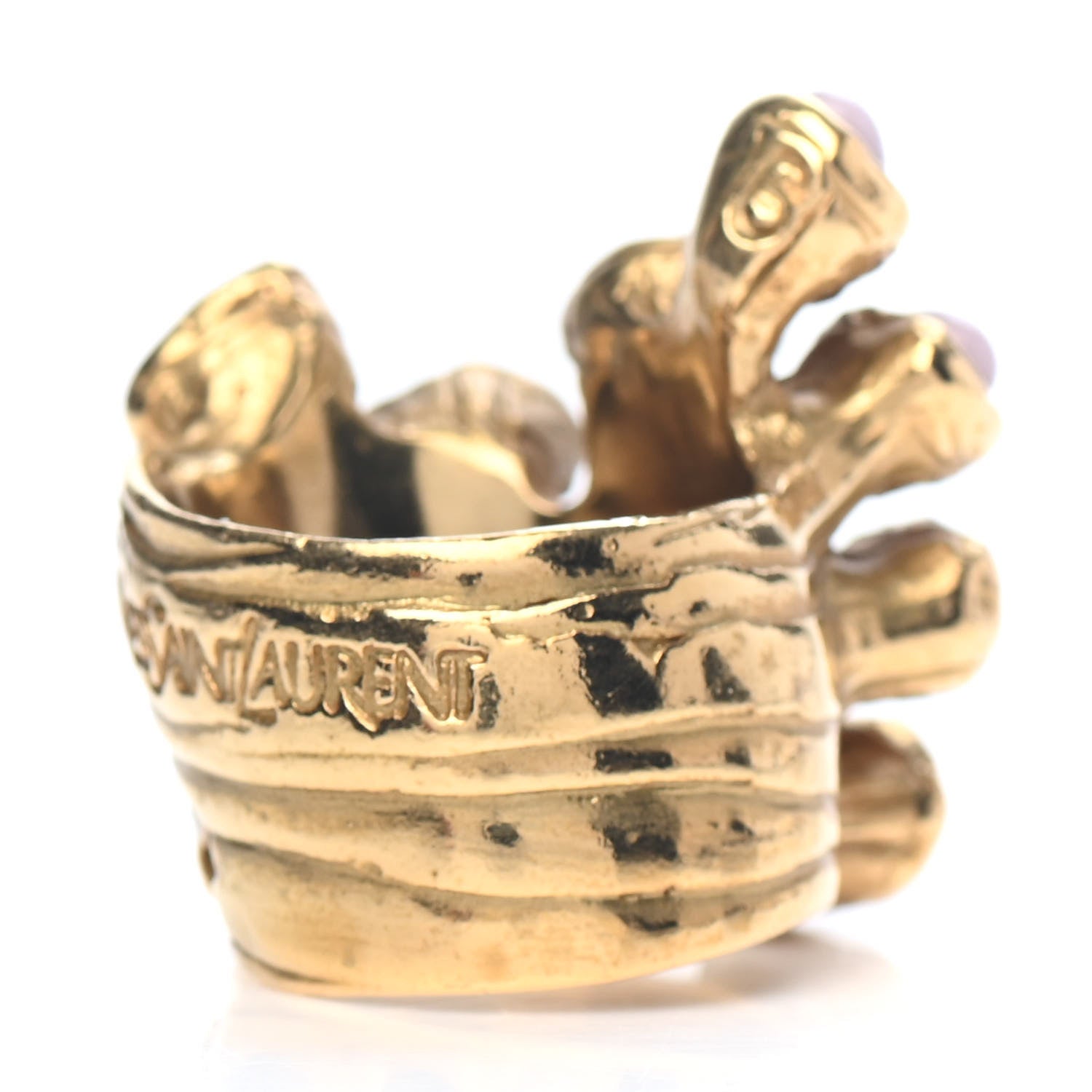 Saint Laurent Arty Dots Ring Gold 6.5 2 of 3