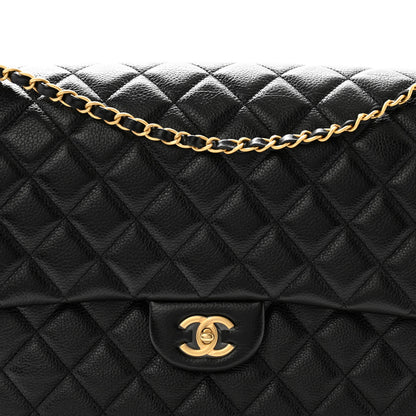 Chanel Grained Calfskin Quilted XXL Travel Flap Bag Black 8 of 10