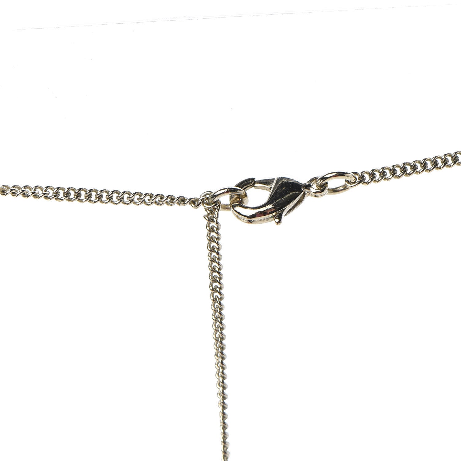 Chanel Baguette Crystal Quilted CC Pendant Necklace Gold 5 of 7