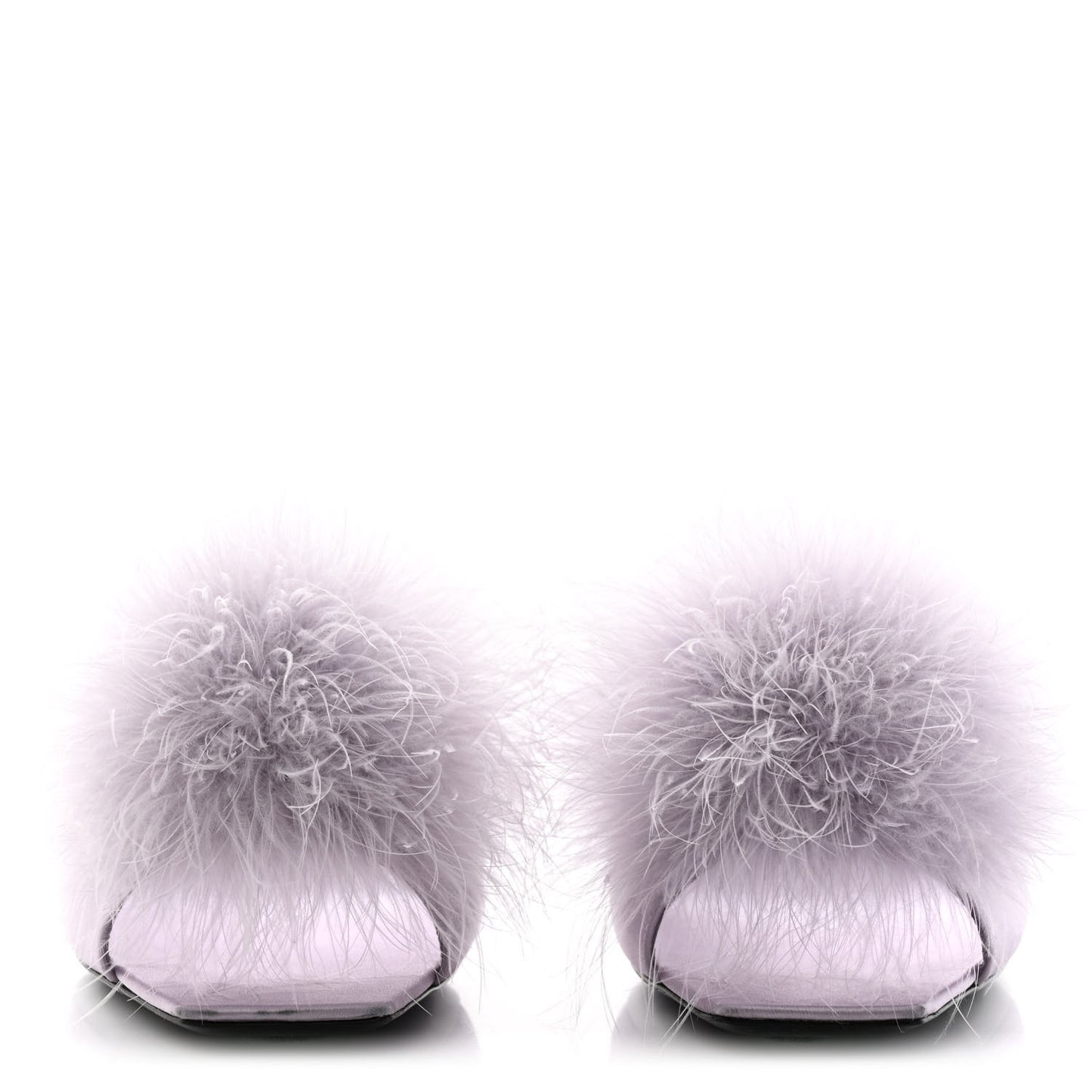Satin Feather Mae Mule Sandals 38 Soft Lila
