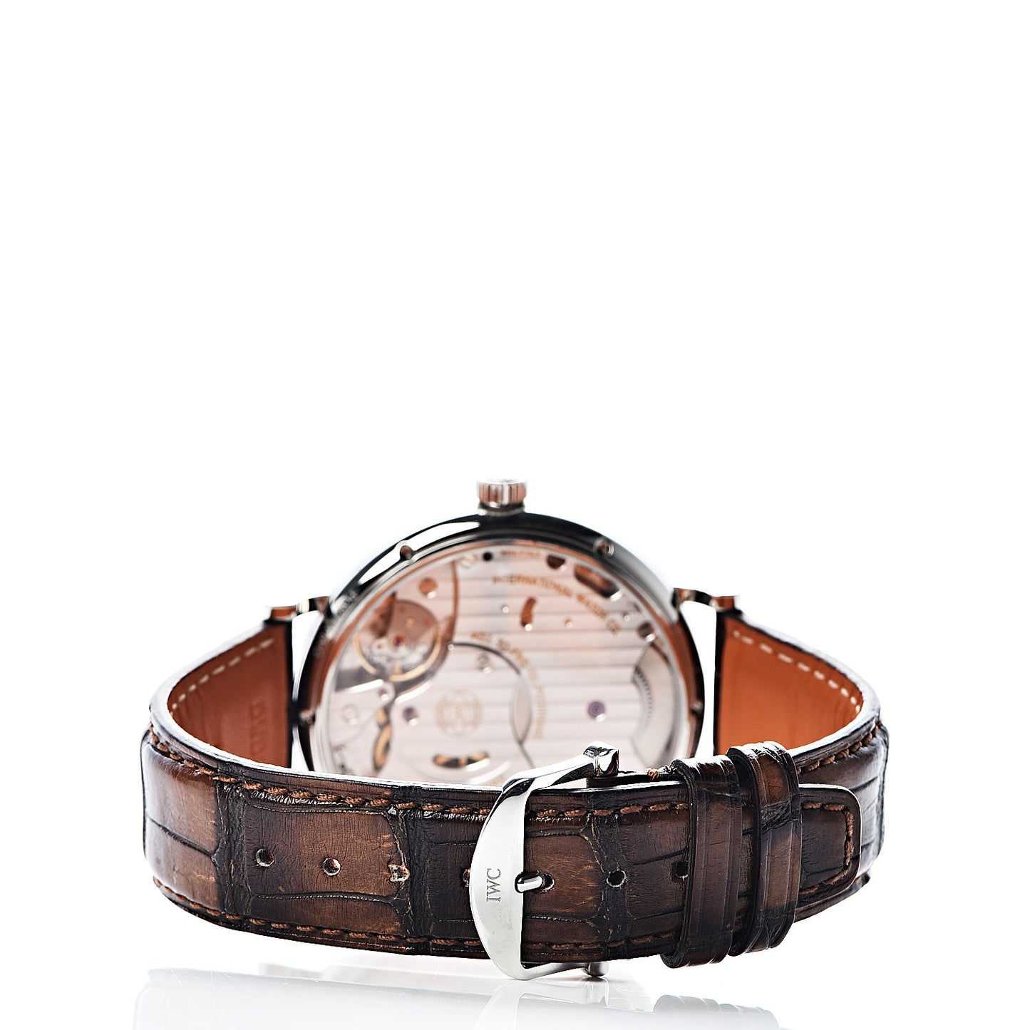 Stainless Steel 18K Rose Gold Alligator 45mm Portofino Manual Winding Watch IW510103