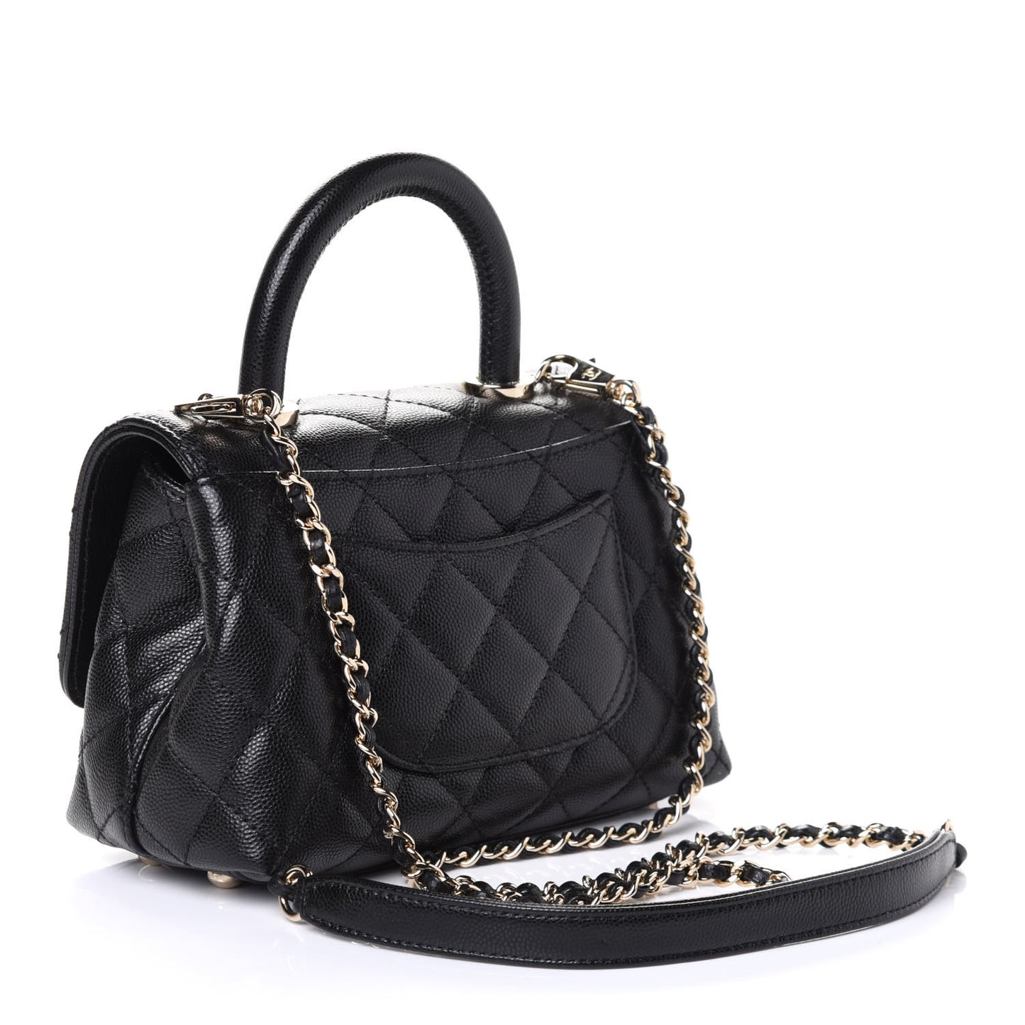 Caviar Quilted Extra Mini Coco Handle Flap Black