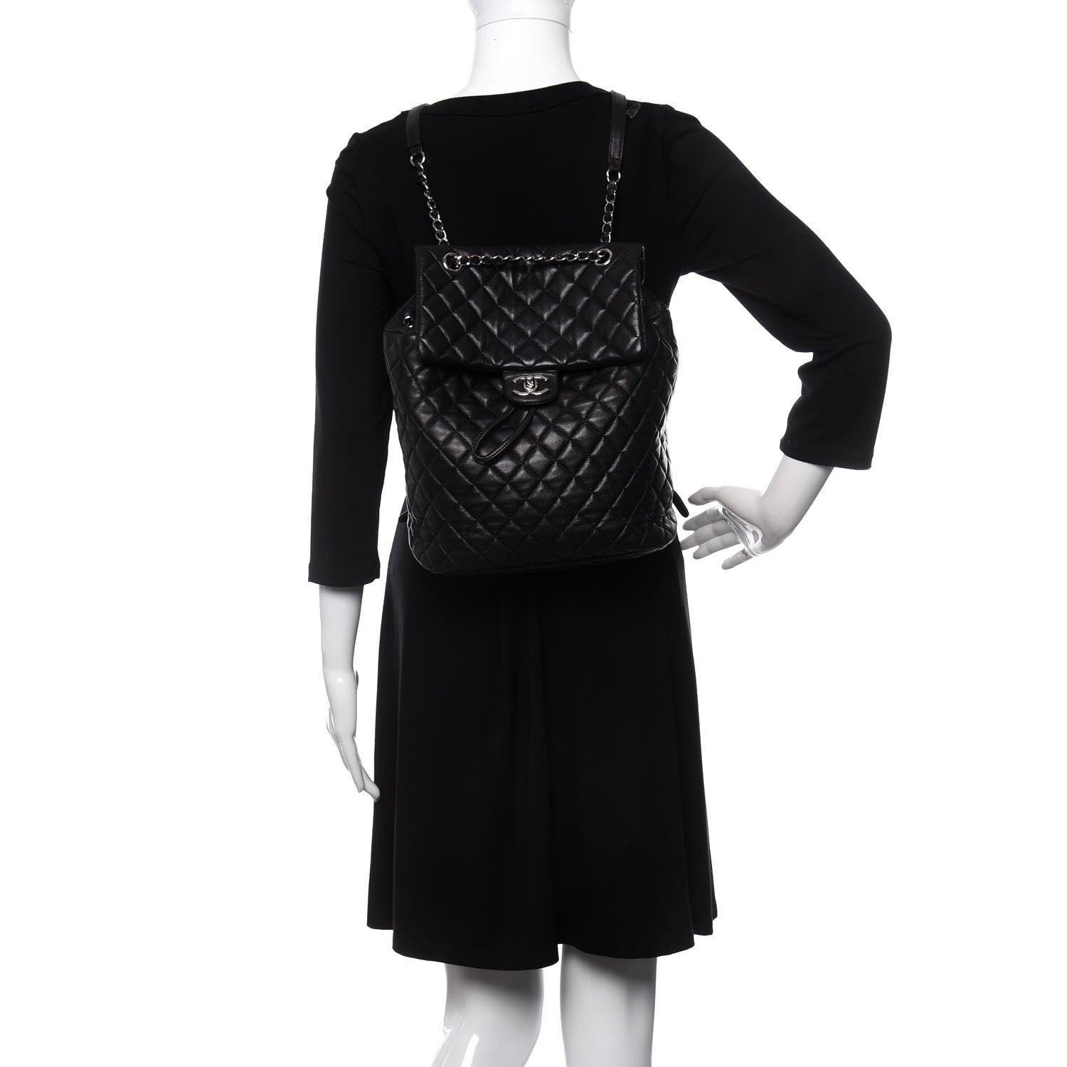 Chanel Calfskin Quilted Large Urban Spirit Backpack Black 2 of 9