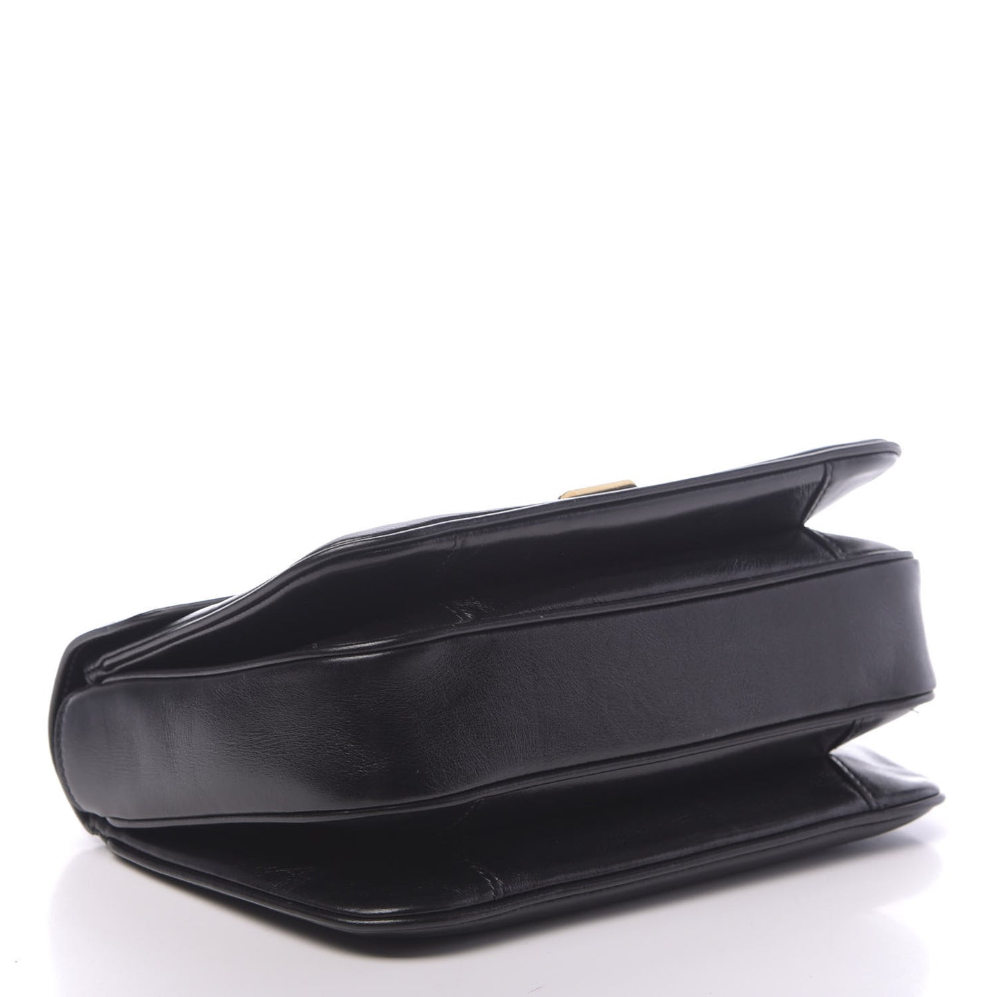 Shiny Calfskin Small C Bag Black