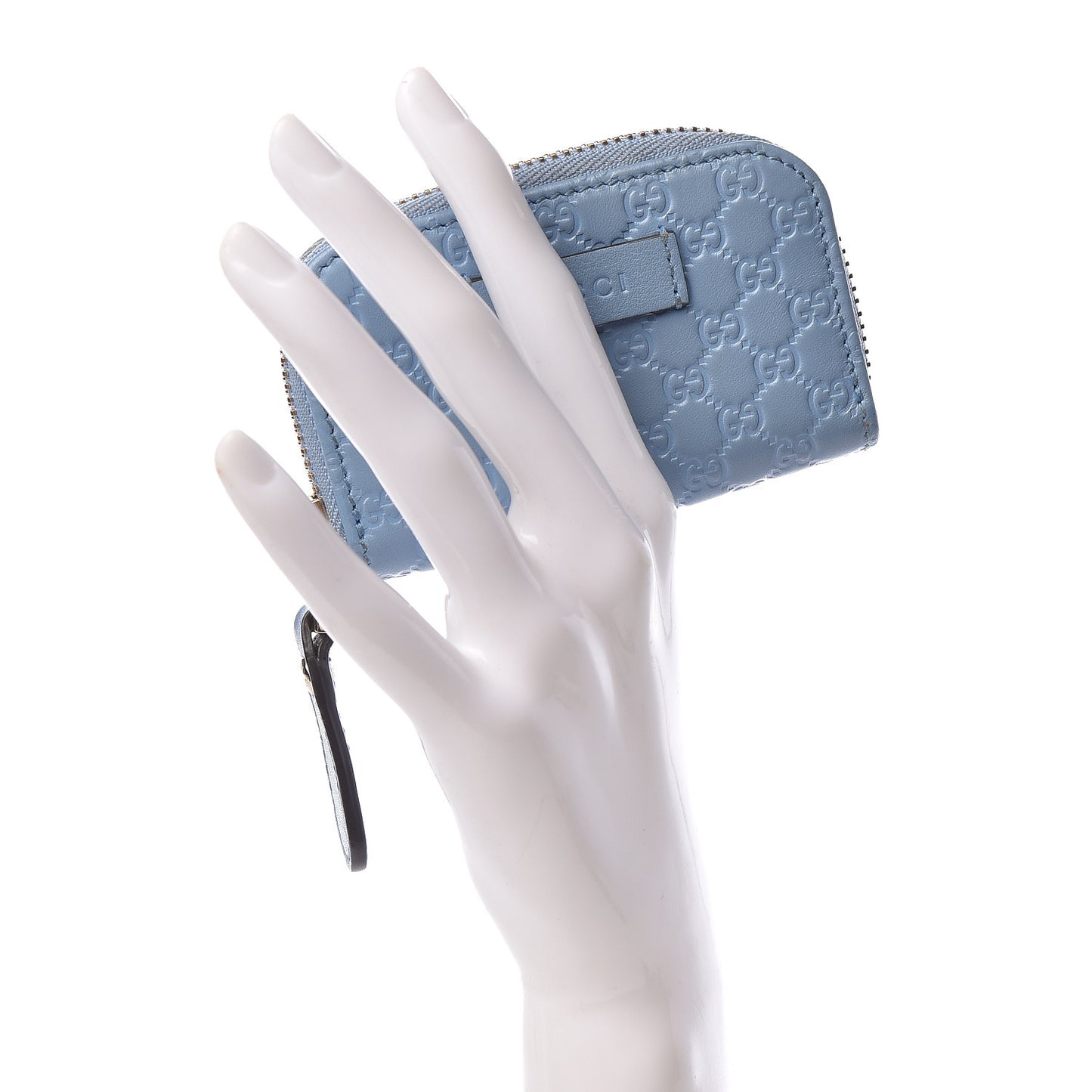 Microguccissima Zip Around Card Case Mineral Blue