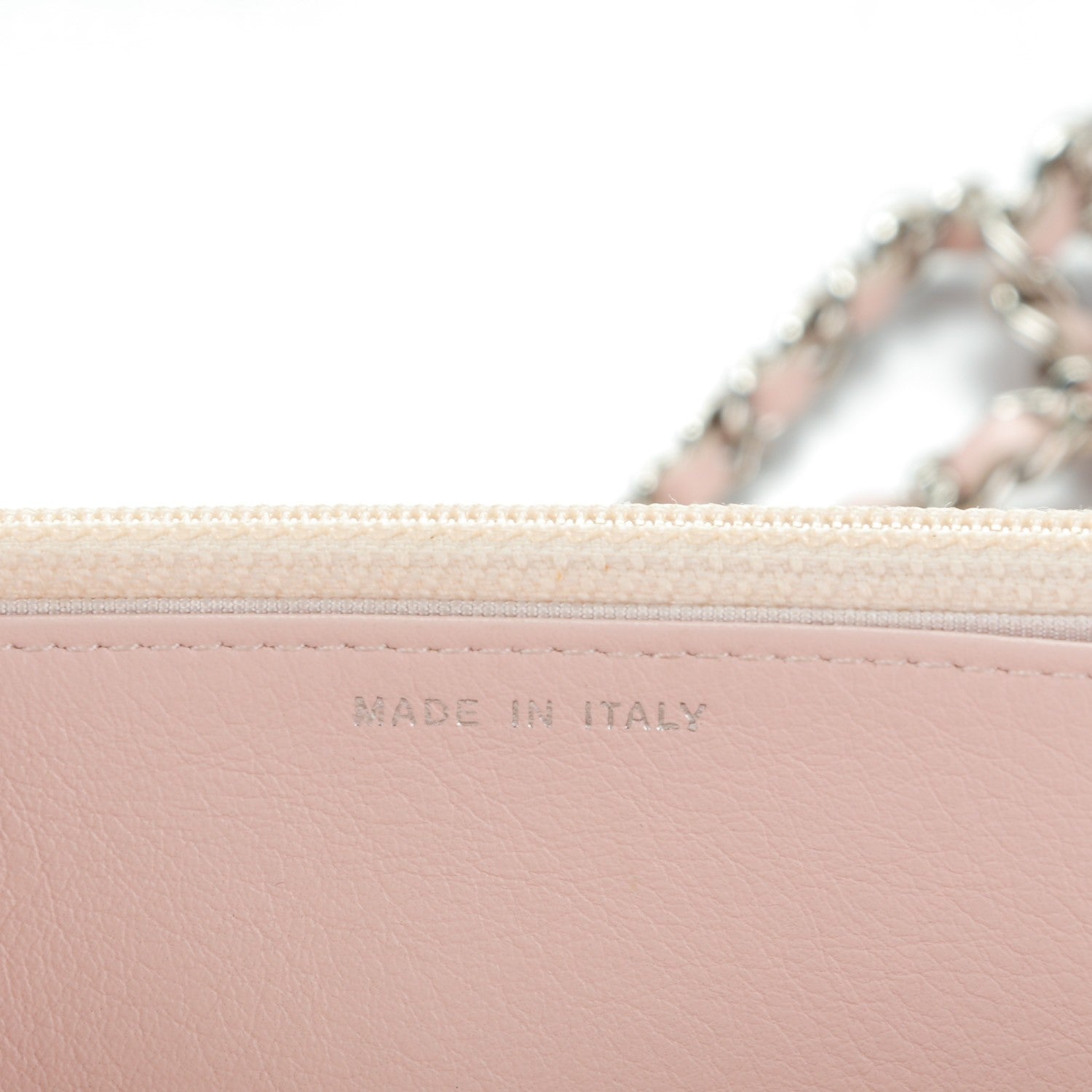 Chanel Patent Quilted Wallet On Chain WOC Light Pink 7 of 12