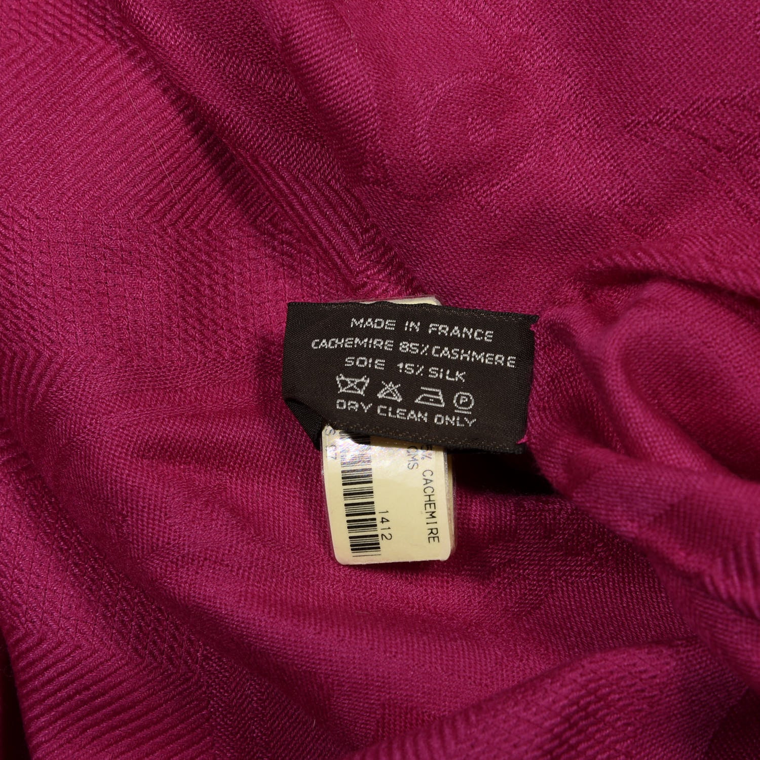 Hermes Cashmere Silk New Libris Stole Pourpre 2 of 2